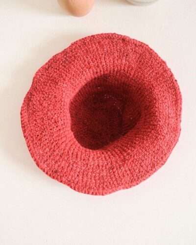 Solid Red Crochet Hat - Made from 100% Sustainable hemp - Image 3