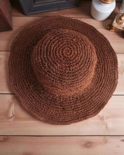 Solid Brown Crochet Hat by Spreadmaya
