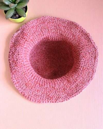 Solid Pink Crochet Hat - Image 2