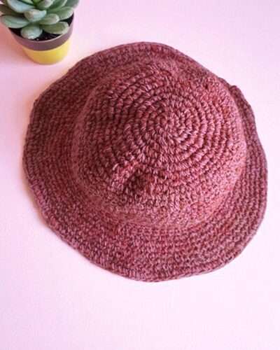 Solid Pink Crochet Hat - Image 3