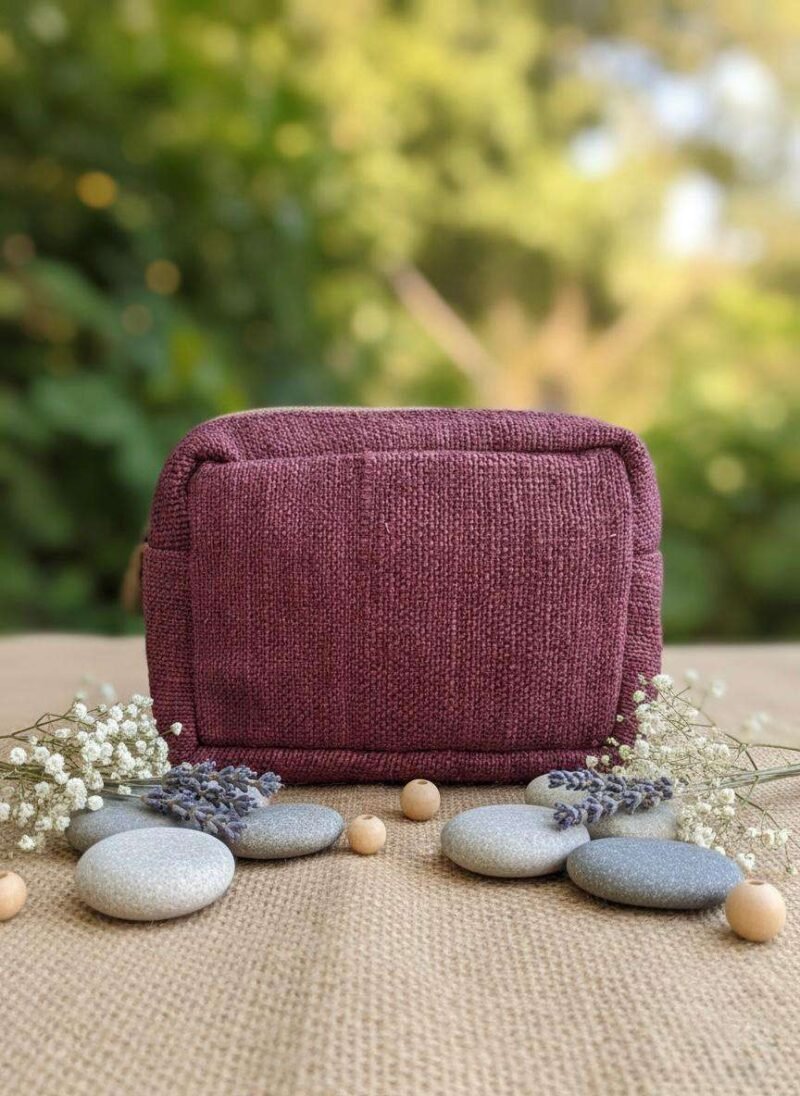 aubergine travel pouch back