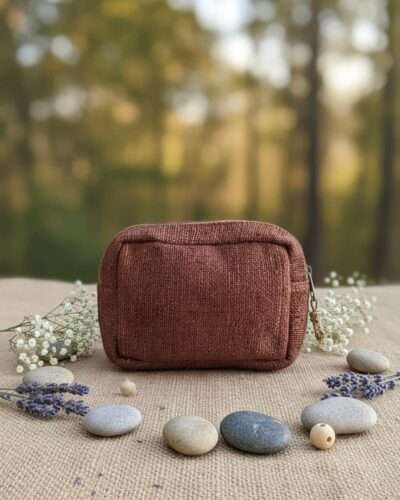 Hemp Travel Pouch: Brown - Image 2