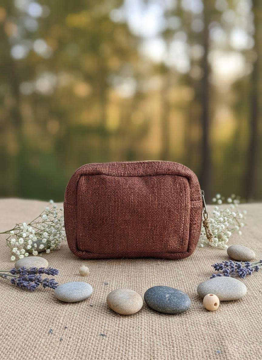 Hemp Travel Pouch: Brown - Image 2