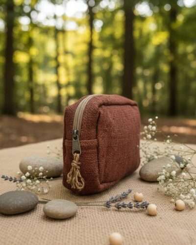 Hemp Travel Pouch: Brown - Image 4
