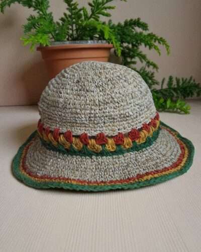 Festival Crochet Hat with Wide Brim - Naturally UV Protective Summer Hat - Image 2