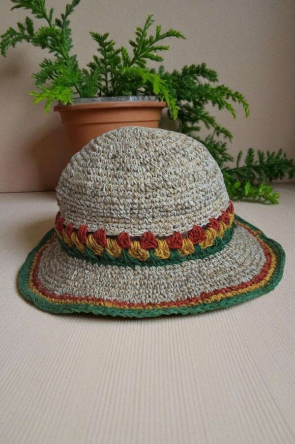 Festival Crochet Hat with Wide Brim - Naturally UV Protective Summer Hat - Image 2