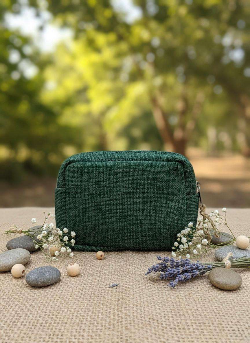 Hemp Travel Pouch – Green - Image 2