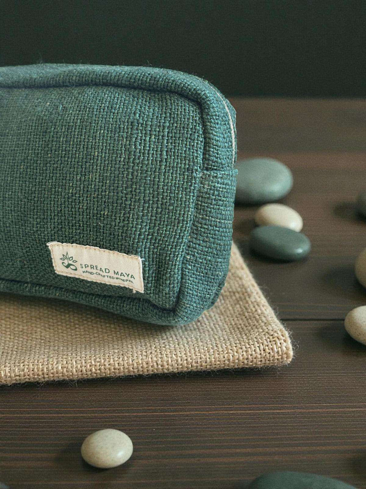 Hemp Travel Pouch – Green - Image 4