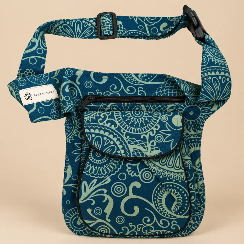 Korra Bum Bag - Teal - Unisex Cotton Bum Bag