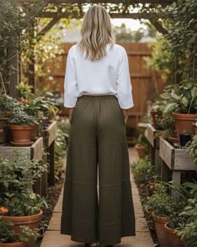 EverEase Cotton Wide-Leg Trousers - Image 8