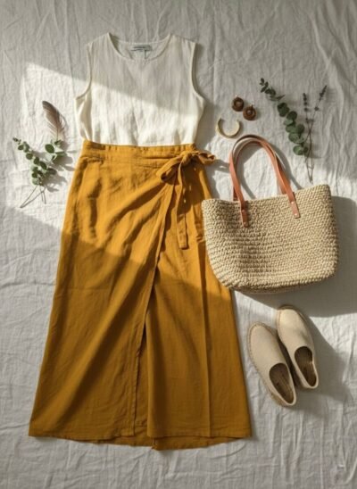 Handmade Cotton Wrap Skirt - Image 6