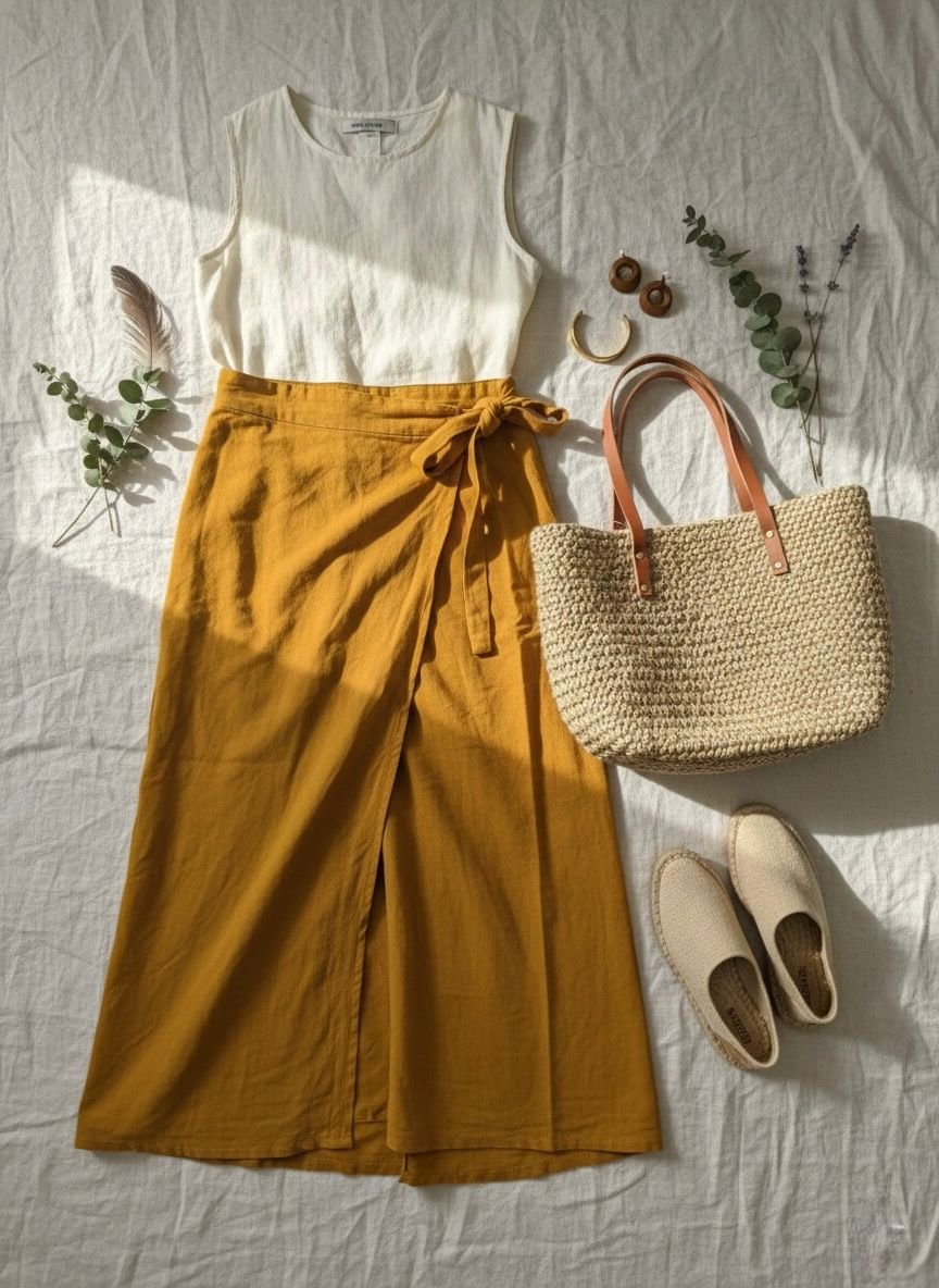 Handmade Cotton Wrap Skirt - Image 6