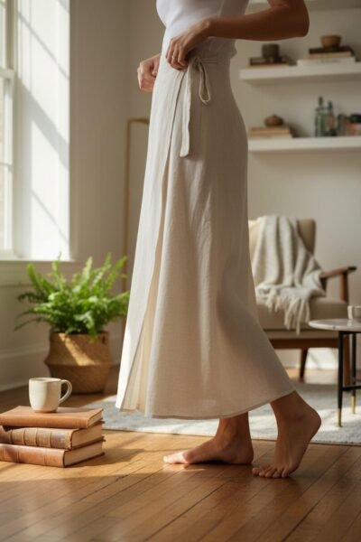 Handmade Cotton Wrap Skirt - Image 2