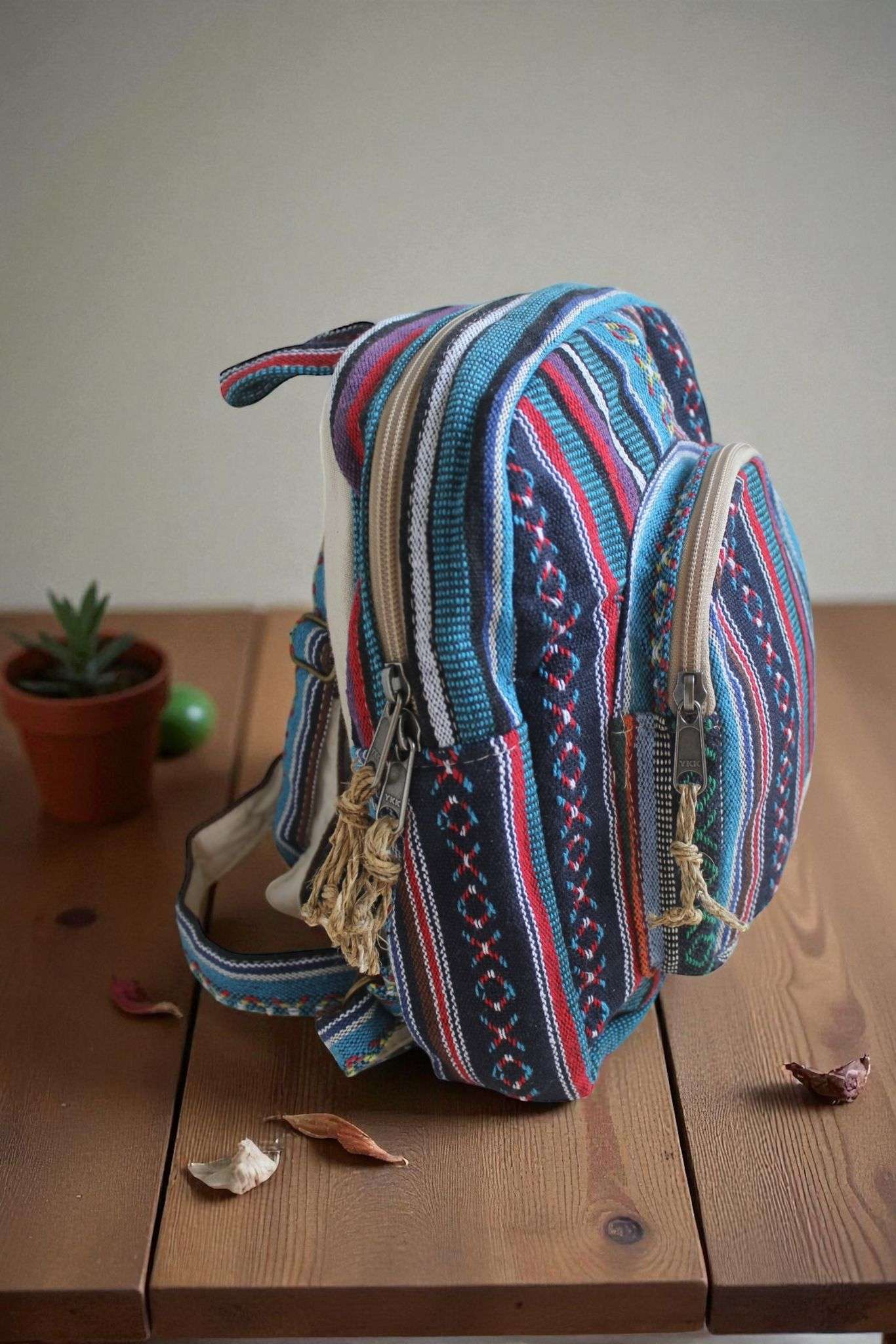 ecospirit mini backpack lakeside blue side