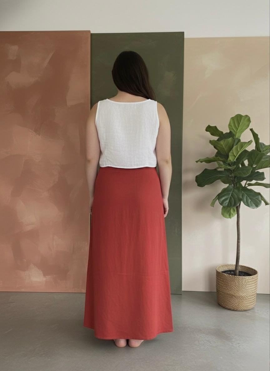 Handmade Cotton Wrap Skirt - Image 5