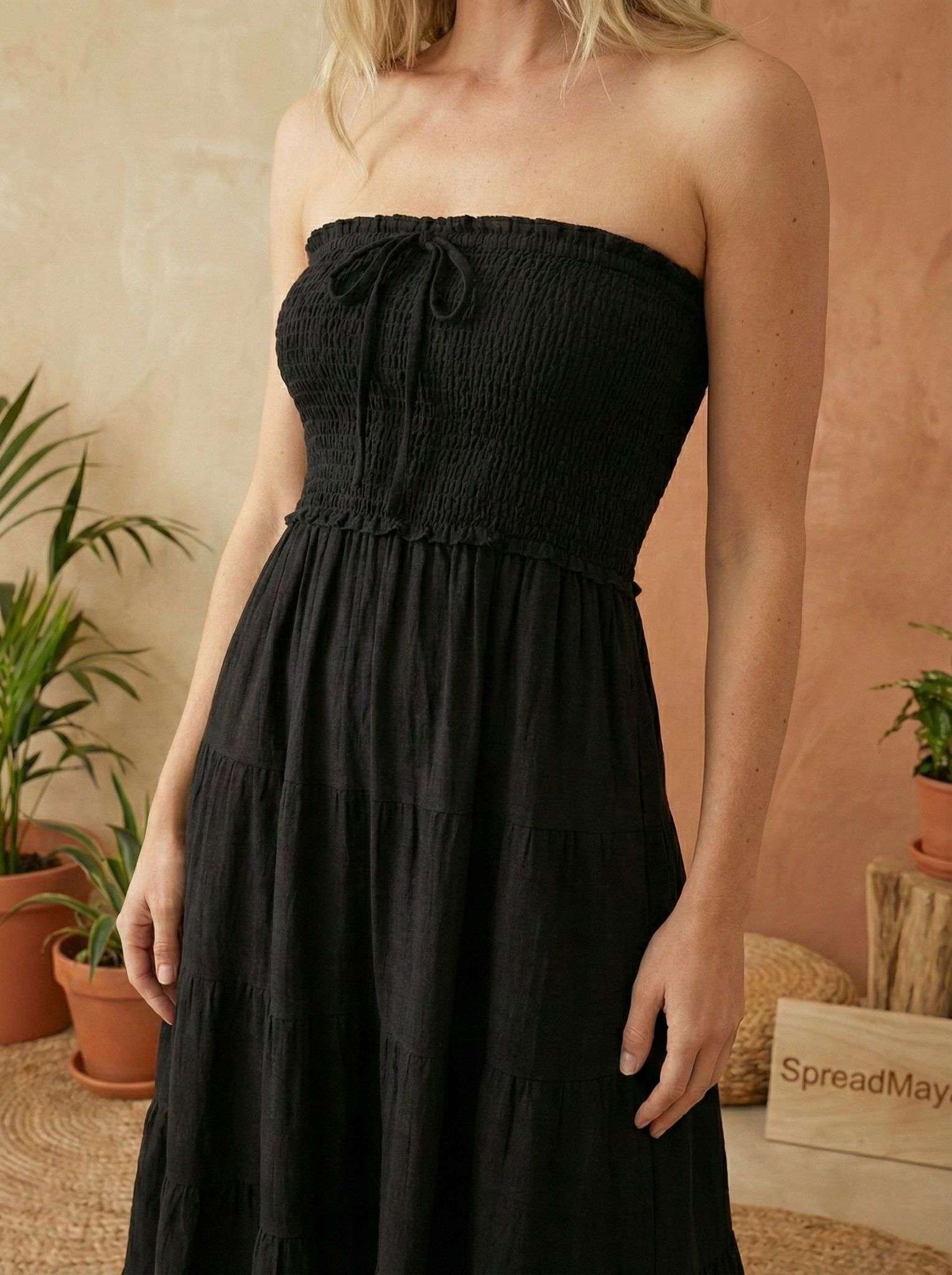 Himalayan-2-in-1-Covertible-Cotton-Skirt-Dress-Black-zoom