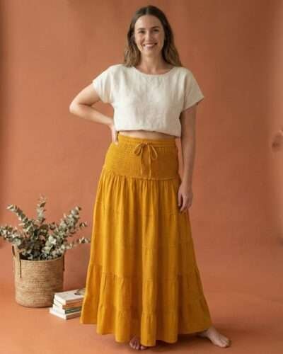 Himalayan-2-in-1-Covertible-Cotton-Skirt-Dress-Mustard