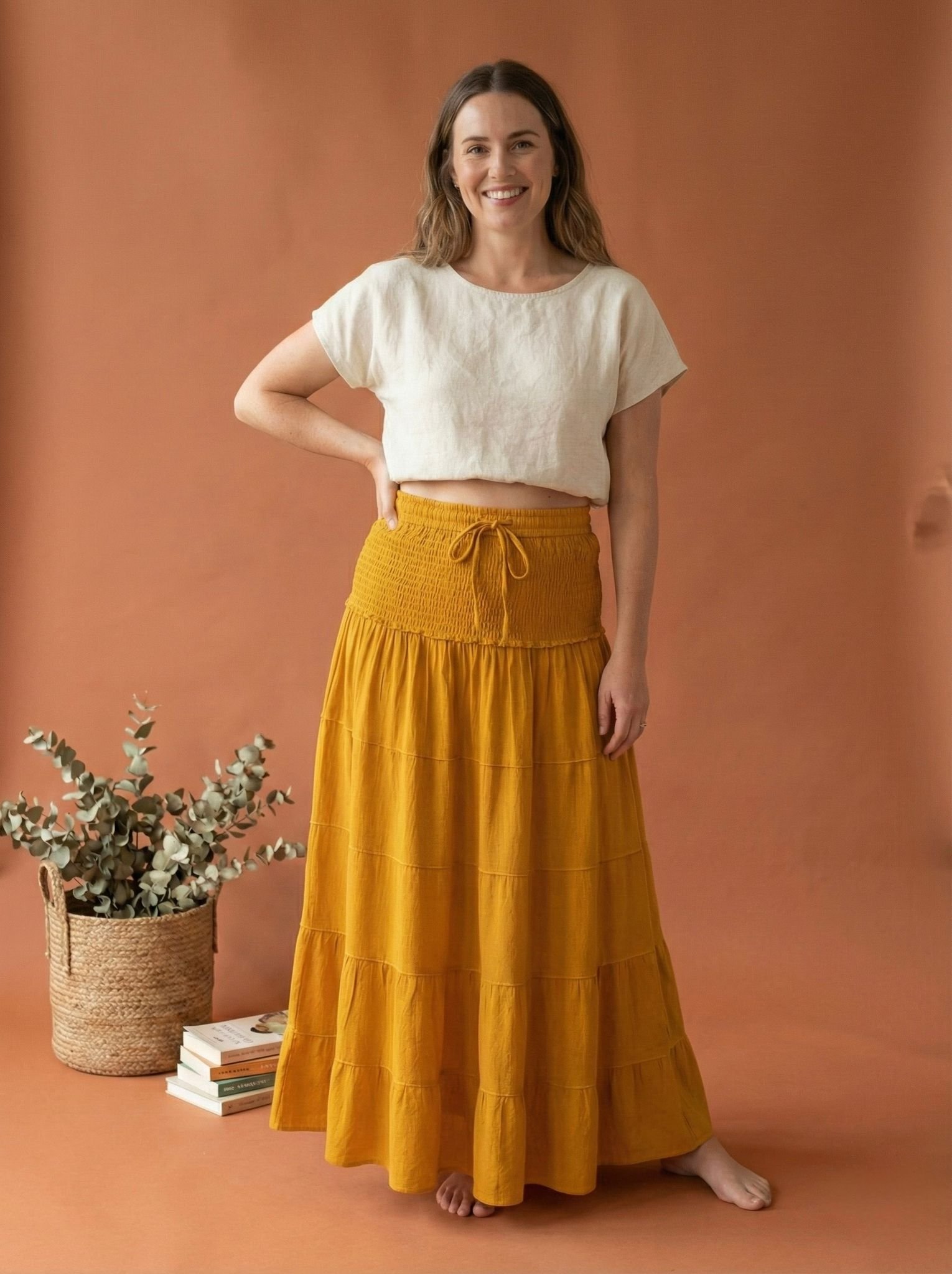 Himalayan-2-in-1-Covertible-Cotton-Skirt-Dress-Mustard