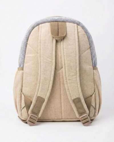 hemp backpack back in plain background