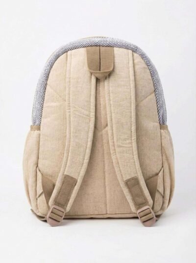 hemp backpack back in plain background