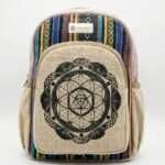 Flower of Life Print Hemp Backpack