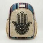 Hamsa Print Hemp Backpack