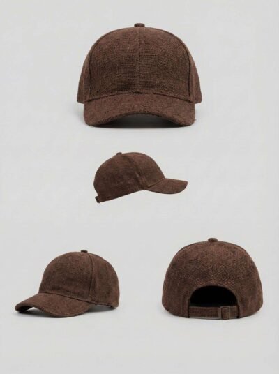 brown hemp cap in collage showing different sides