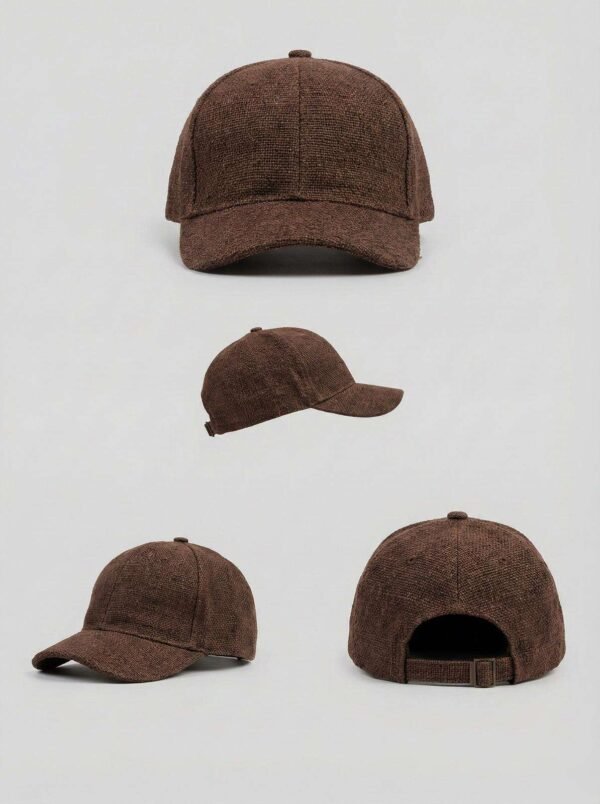 brown hemp cap in collage showing different sides
