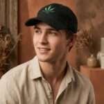 Black Hemp Leaf Cap - Green Leaf Embroidery
