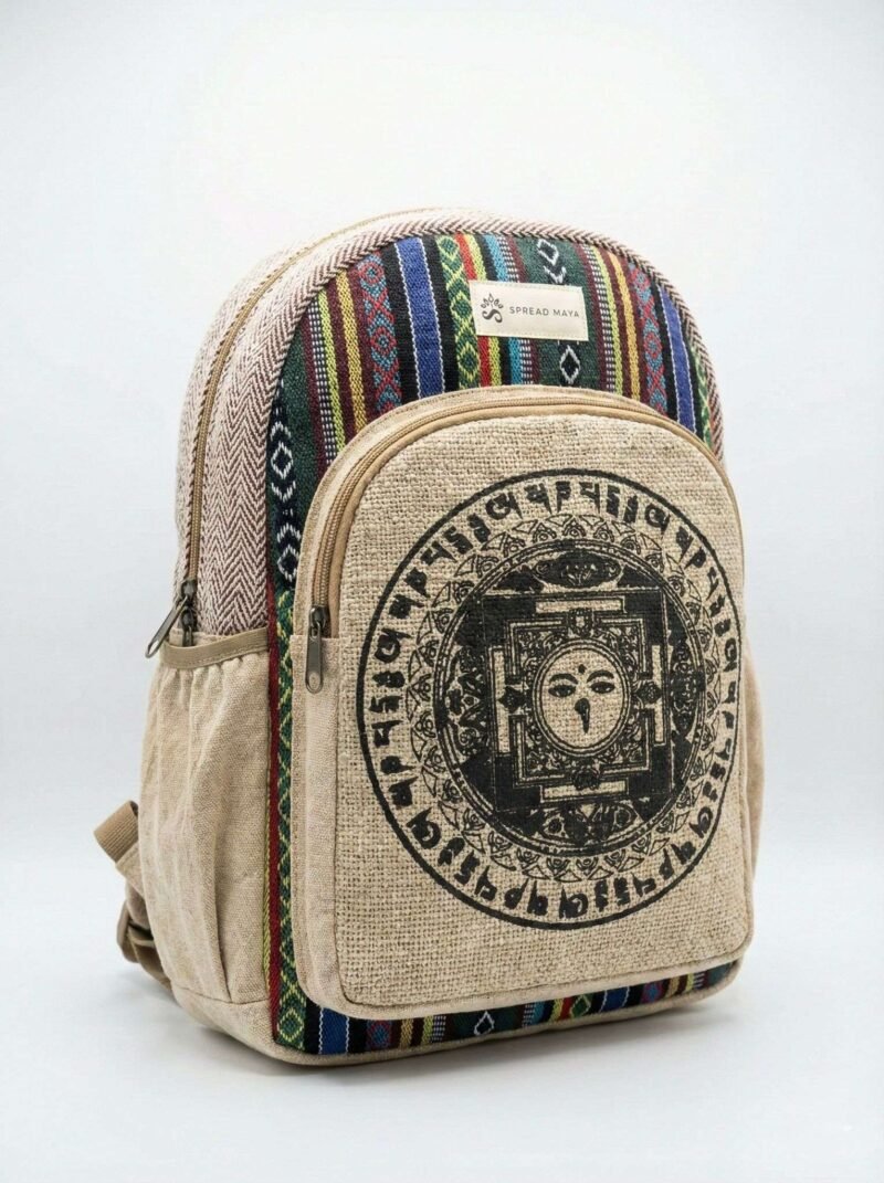 Mandala Print Hemp Backpack