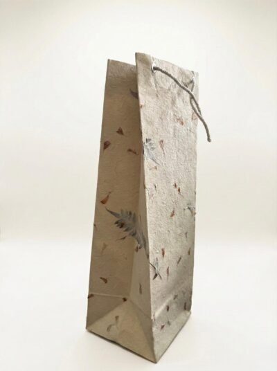 Handmade Lokta Paper Wine Bag - Image 2