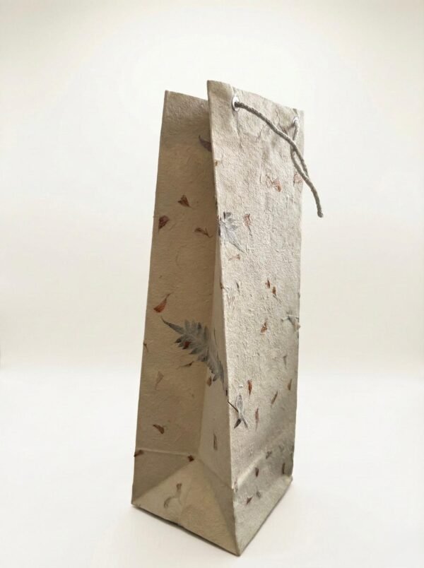 Handmade Lokta Paper Wine Bag - Image 2