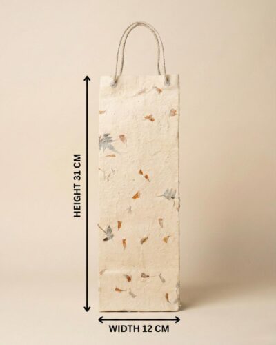 Handmade Lokta Paper Wine Bag - Image 3