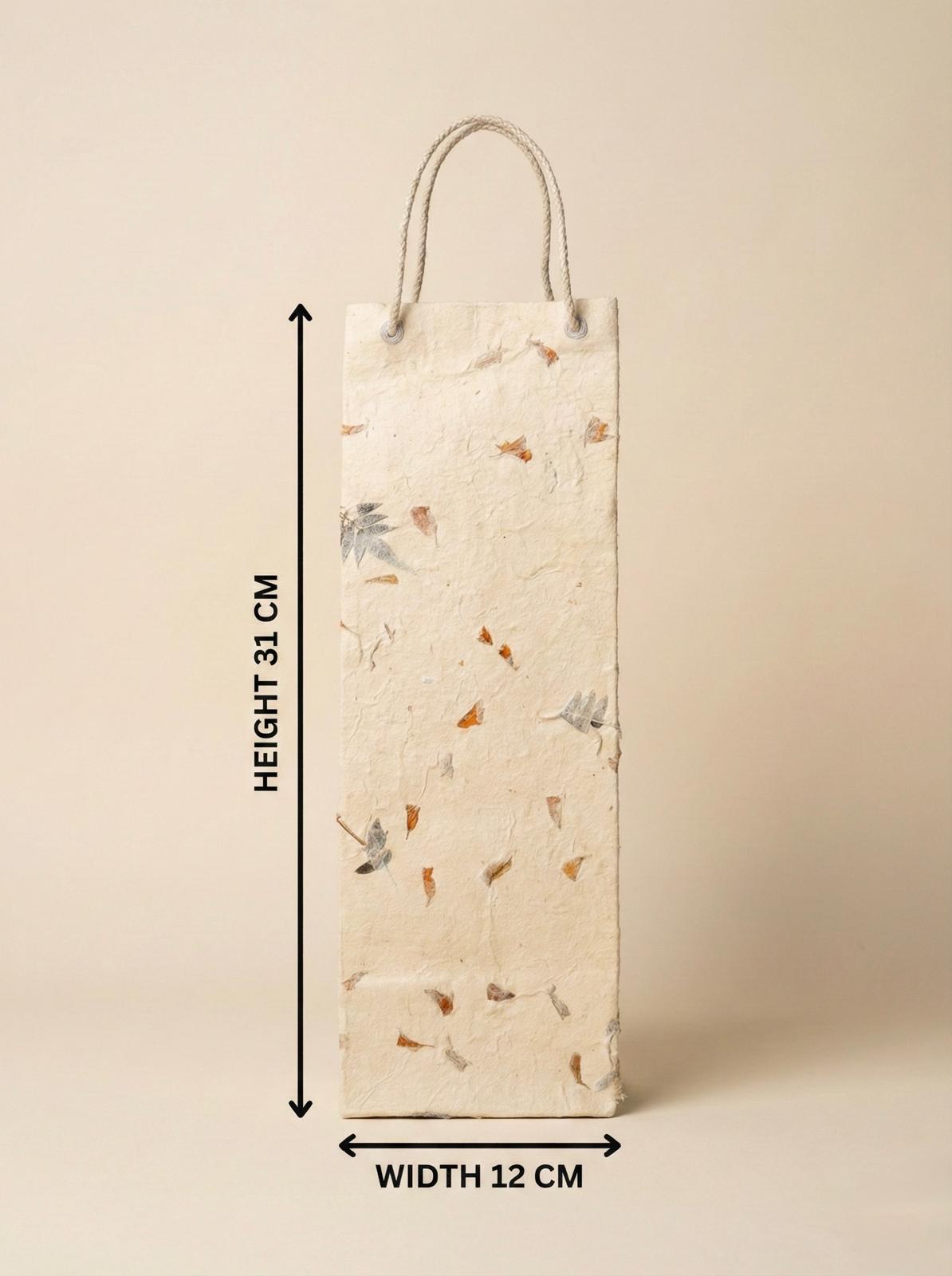 Handmade Lokta Paper Wine Bag - Image 3