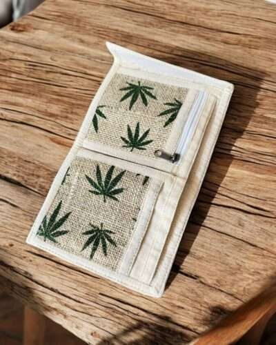 hemp print wallet inside