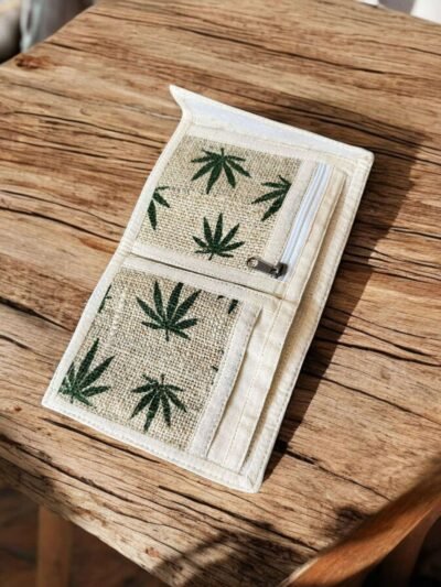 hemp print wallet inside