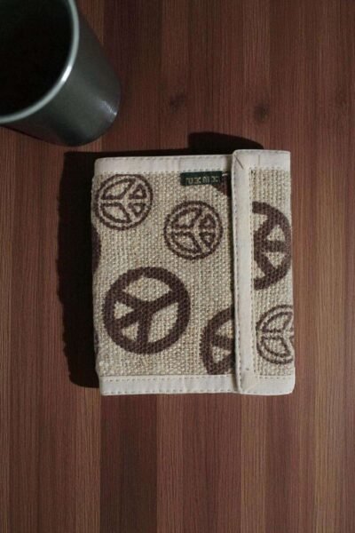peace print front on table