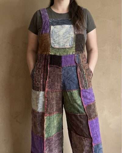 Handmade Patch Corduroy Overalls - Image 2