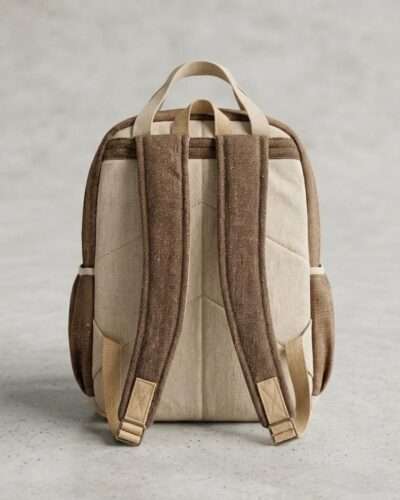 Forest route hemp backpack back facing