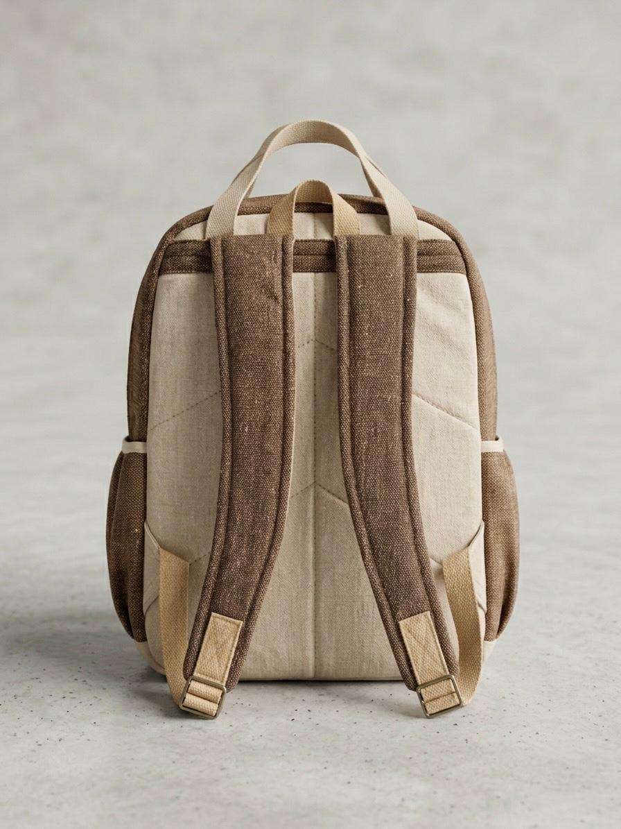 Forest route hemp backpack back facing