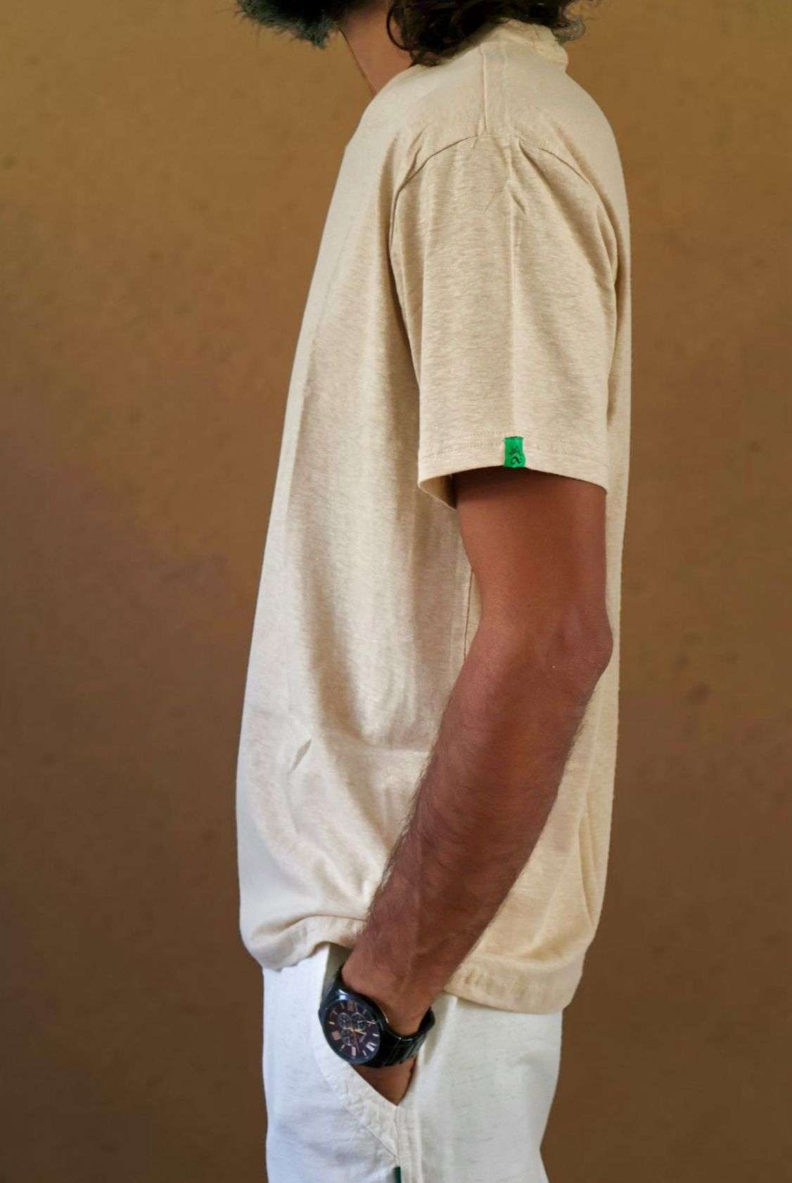 SpreadMaya Hemp Classic Tee - Beige - Image 2