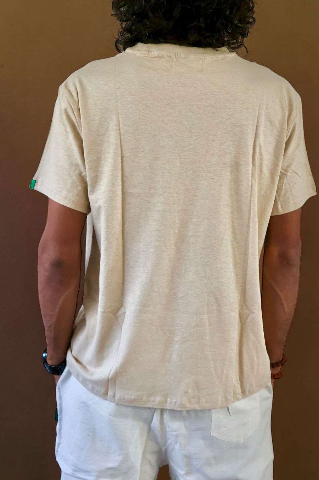 SpreadMaya Hemp Classic Tee - Beige - Image 3