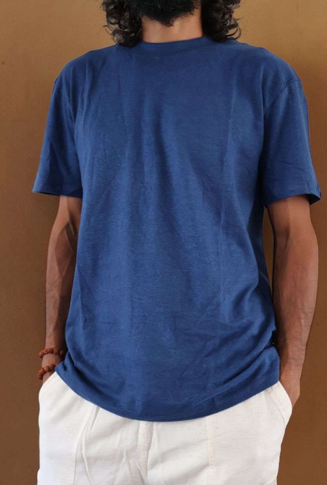 blue hemp tshirt front