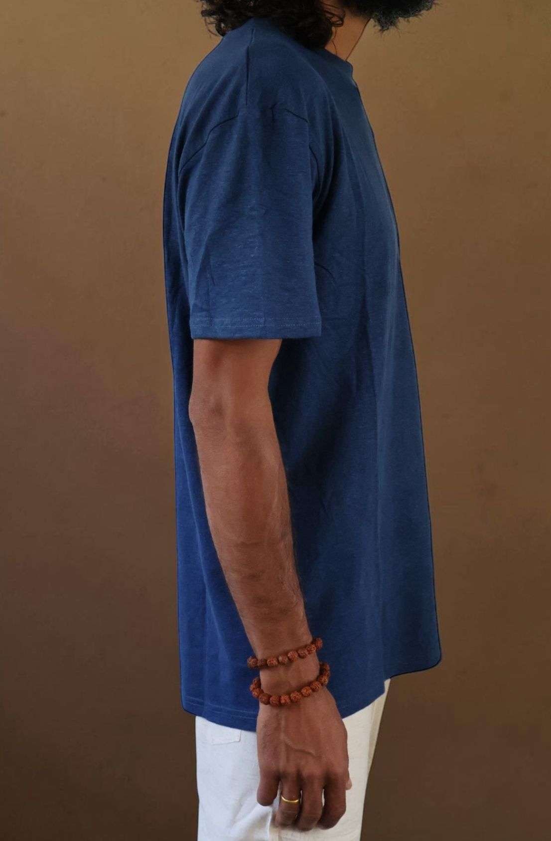 blue hemp tshirt side