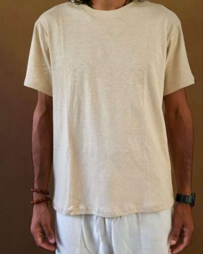 SpreadMaya Hemp Classic Tee - Beige - Image 6