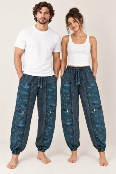 ShroomBloom Mushroom Print Pants - Teal - Image 5