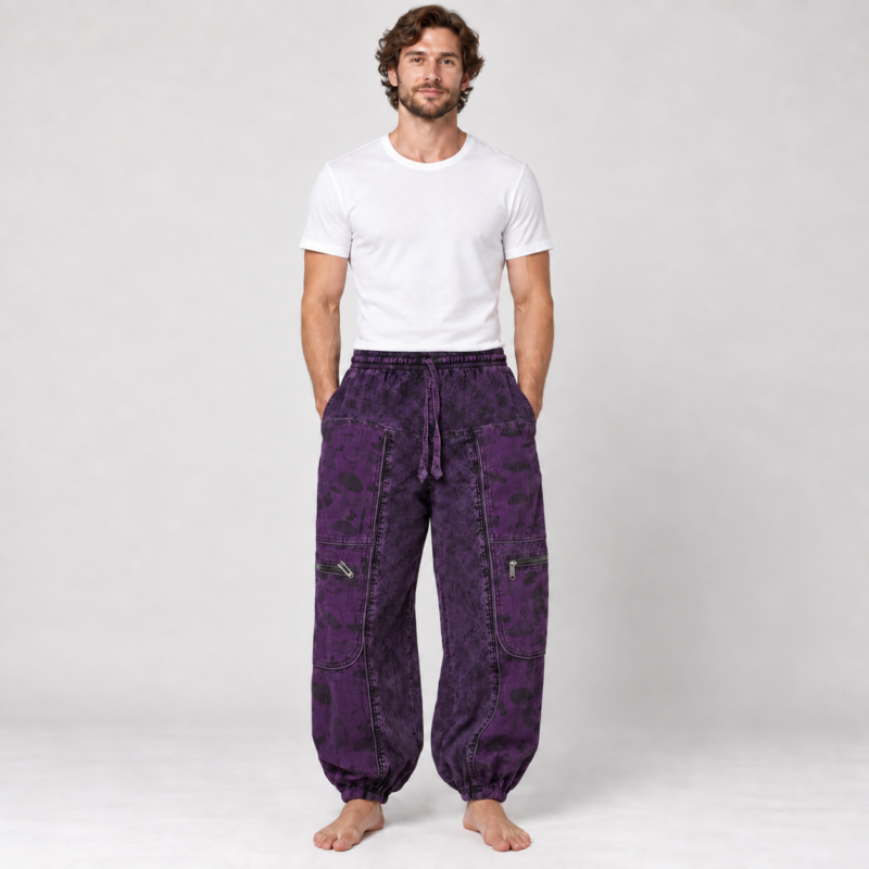 spreadmaya mushroom trousers worn by man
