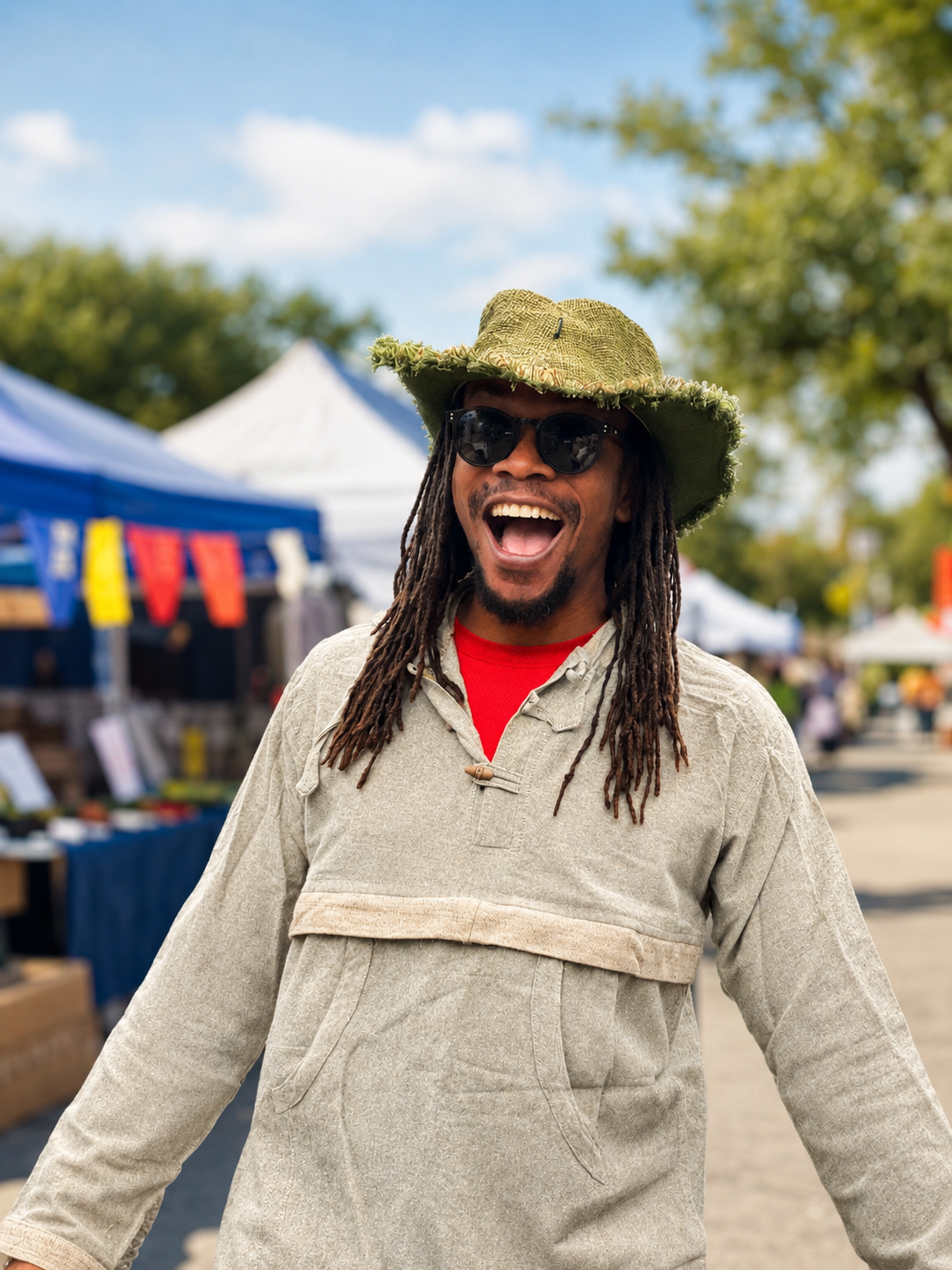 a man wearing hemp hat