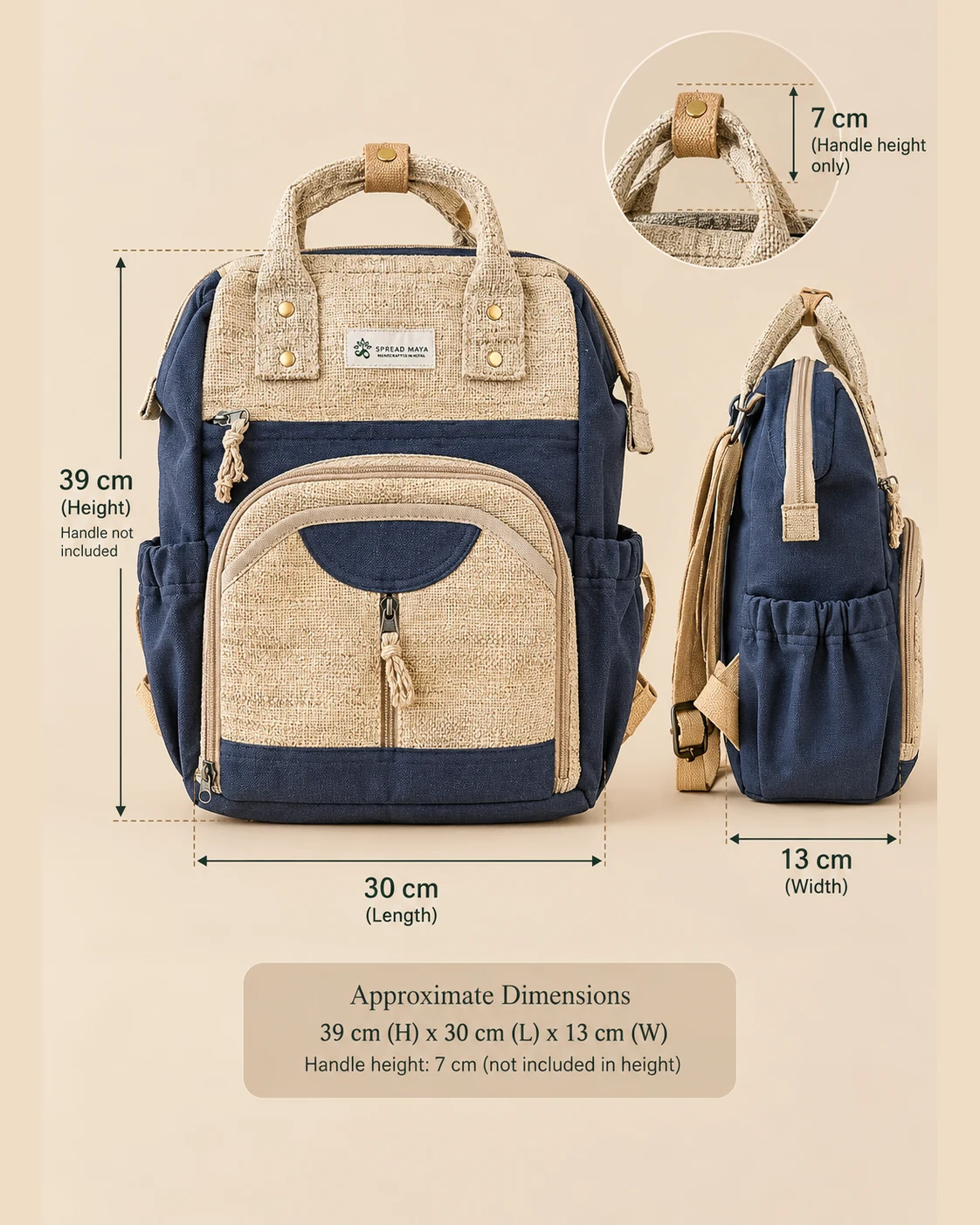 SpreadMaya_Premium_Maternity_Backpack_Dimensions