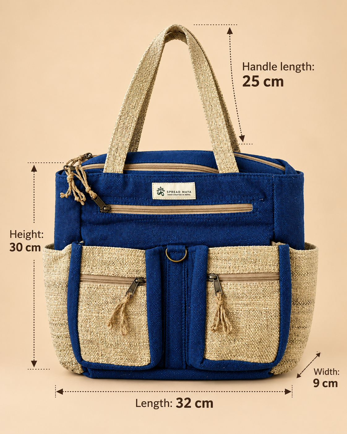 everyday-organiser-tote-bag measurement.